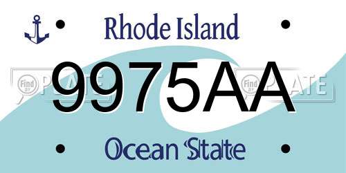 9975AA Rhode Island License Plate