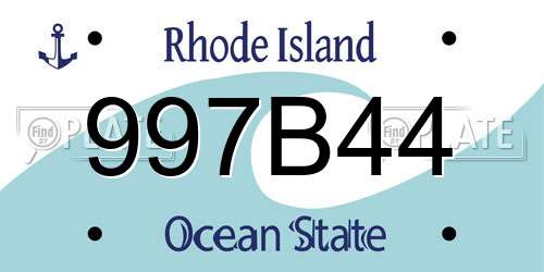 997B44 Rhode Island License Plate