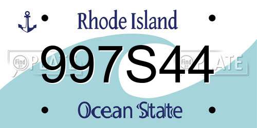 997S44 Rhode Island License Plate