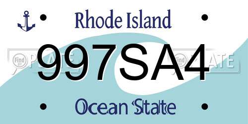 997SA4 Rhode Island License Plate