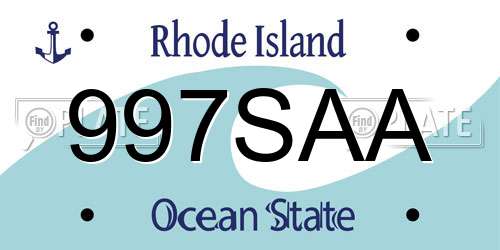 997SAA Rhode Island License Plate