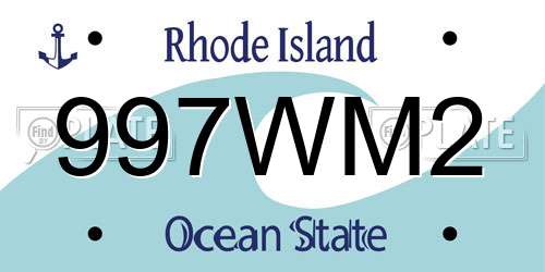 997WM2 Rhode Island License Plate