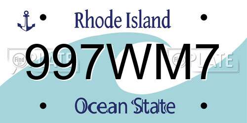 997WM7 Rhode Island License Plate