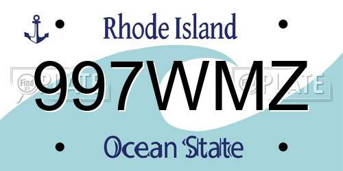 997WMZ Rhode Island License Plate