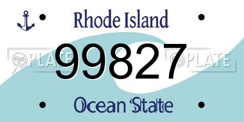 99827 Rhode Island License Plate