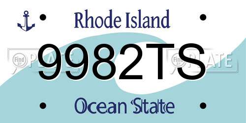 9982TS Rhode Island License Plate