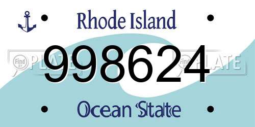 998624 Rhode Island License Plate