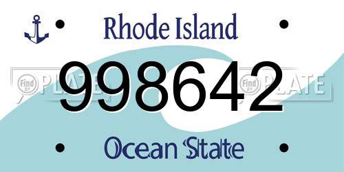 998642 Rhode Island License Plate