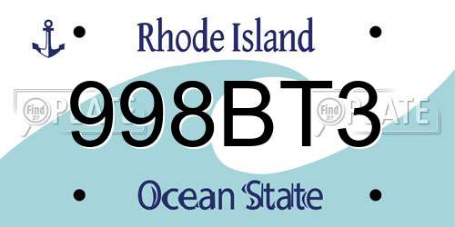 998BT3 Rhode Island License Plate