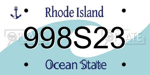998S23 Rhode Island License Plate
