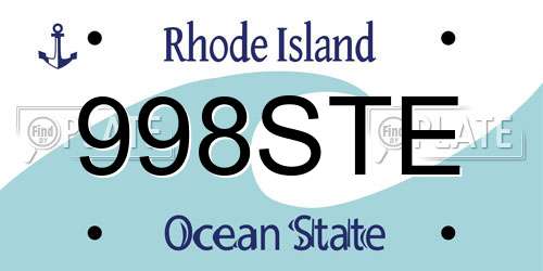 998STE Rhode Island License Plate