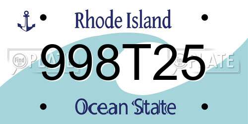998T25 Rhode Island License Plate