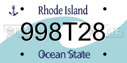 998T28 Rhode Island License Plate
