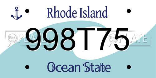 998T75 Rhode Island License Plate