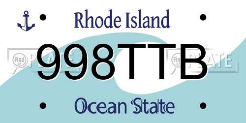 998TTB Rhode Island License Plate