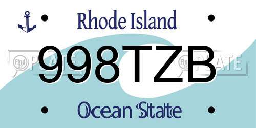998TZB Rhode Island License Plate