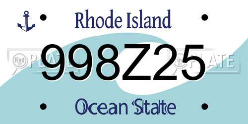 998Z25 Rhode Island License Plate