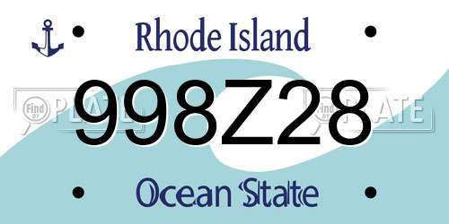 998Z28 Rhode Island License Plate