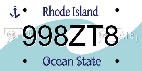 998ZT8 Rhode Island License Plate
