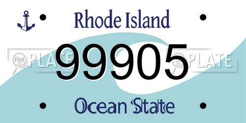 99905 Rhode Island License Plate