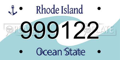 999122 Rhode Island License Plate