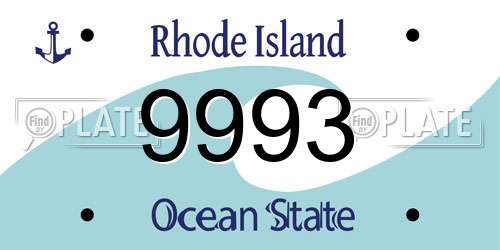 9993 Rhode Island License Plate