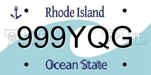 999YQG Rhode Island License Plate