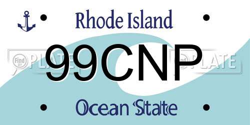 99CNP Rhode Island License Plate