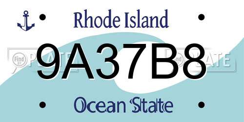 9A37B8 Rhode Island License Plate