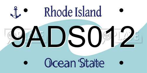 9ADS012 Rhode Island License Plate