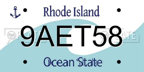 9AET58 Rhode Island License Plate