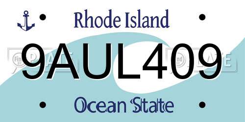 9AUL409 Rhode Island License Plate