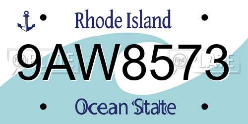 9AW8573 Rhode Island License Plate