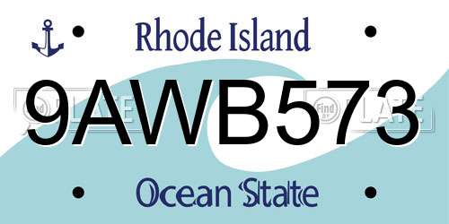 9AWB573 Rhode Island License Plate