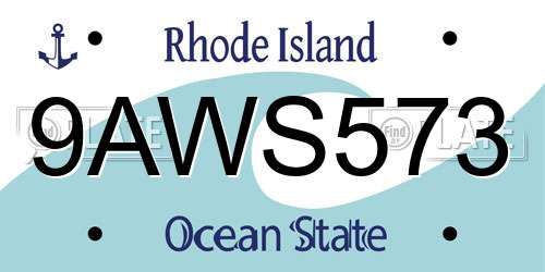 9AWS573 Rhode Island License Plate