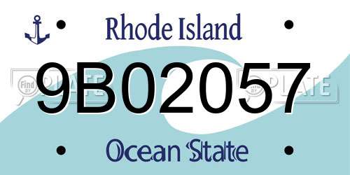9B02057 Rhode Island License Plate