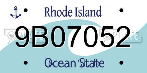 9B07052 Rhode Island License Plate