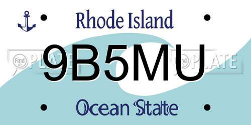 9B5MU Rhode Island License Plate