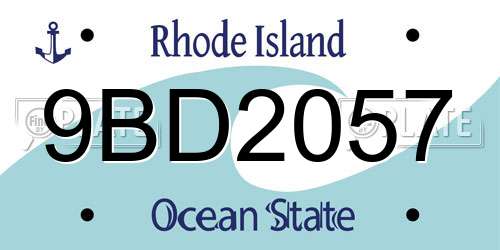 9BD2057 Rhode Island License Plate
