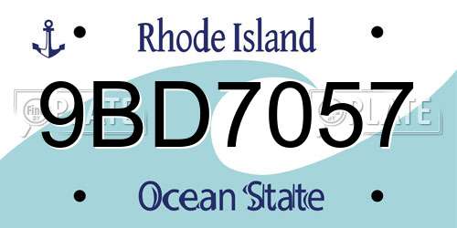 9BD7057 Rhode Island License Plate