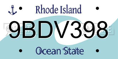 9BDV398 Rhode Island License Plate