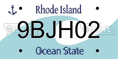 9BJH02 Rhode Island License Plate