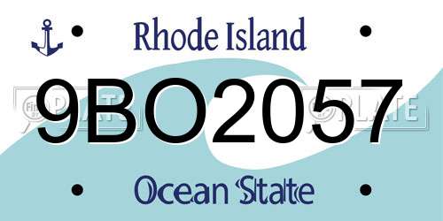 9BO2057 Rhode Island License Plate