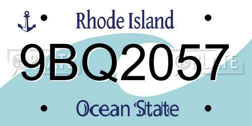9BQ2057 Rhode Island License Plate