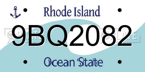 9BQ2082 Rhode Island License Plate