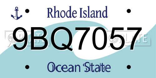 9BQ7057 Rhode Island License Plate
