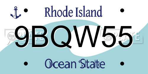 9BQW55 Rhode Island License Plate