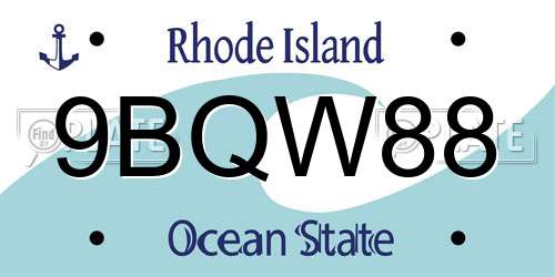 9BQW88 Rhode Island License Plate