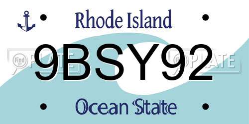 9BSY92 Rhode Island License Plate