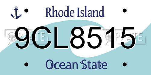 9CL8515 Rhode Island License Plate